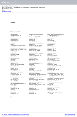 Applications of Palaeontology: Techniques and Case Studies Robert Wynn Jones Index More Information