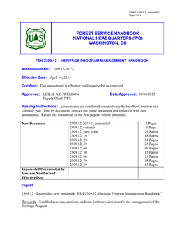 Heritage Program Management Handbook