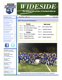 WIDESIDE the Official Newsletter of Football Alberta