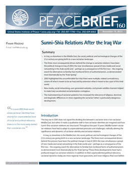 Sunni-Shia Relations After the Iraq