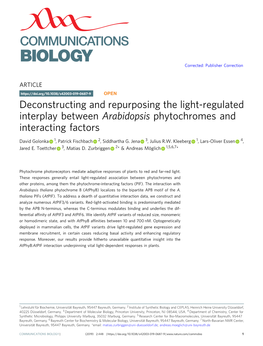Deconstructing and Repurposing the Light-Regulated Interplay Between Arabidopsis Phytochromes and Interacting Factors