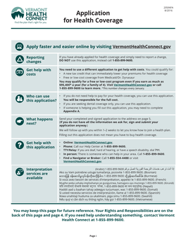 Application for Health Coverage