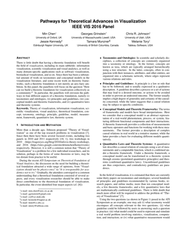 Pathways for Theoretical Advances in Visualization IEEE VIS 2016 Panel