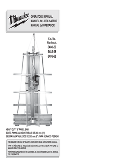Cat. No. No De Cat. OPERATOR's MANUAL MANUEL De L'utilisateur MANUAL Del OPERADOR