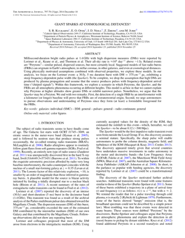 Giant Sparks at Cosmological Distances?