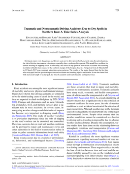 Traumatic and Nontraumatic Driving Accidents Due to Dry Spells in Northern Iran: a Time Series Analysis