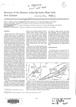 Structure of the Hanmer Strike-Slip Basin, Hope Fault, New Zealand