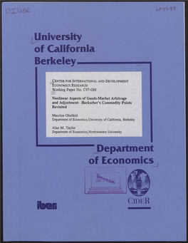 Department of Economics Lyniversity of California Berkeley