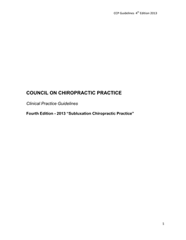 Council on Chiropractic Practice