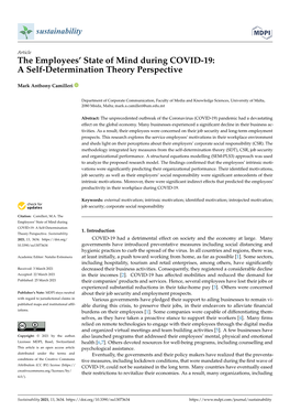 The Employees' State of Mind During COVID-19: a Self-Determination Theory Perspective