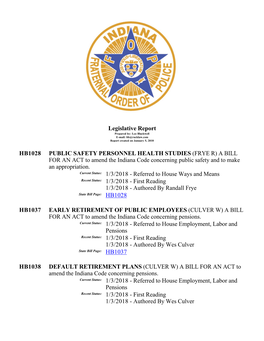 Legislative Report HB1028 PUBLIC SAFETY