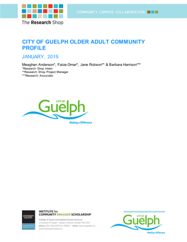 City of Guelph Older Adult Community Profile