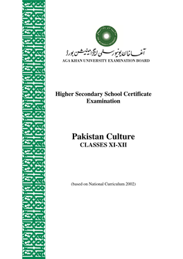 Pakistan Culture CLASSES XI-XII