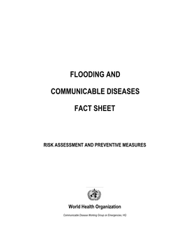 Flooding and Communicable Diseases Fact Sheet