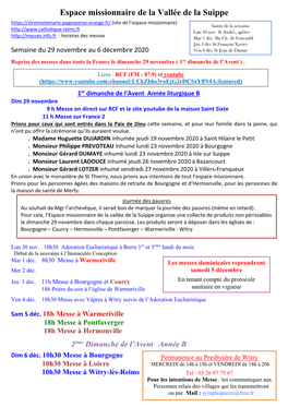 29 Novembre Au 6 Décembre 2020 Ven 4 Déc St Jean De Damas