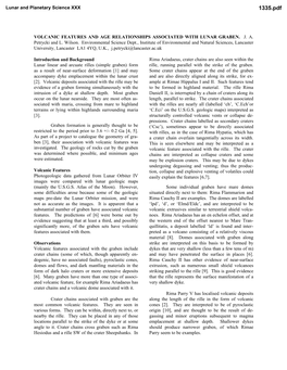 Volcanic Features and Age Relationships Associated with Lunar Graben