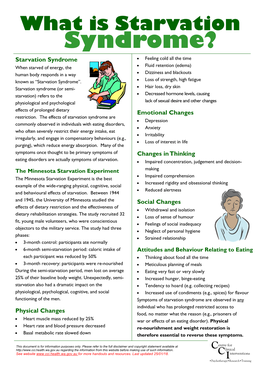 What Is Starvation Syndrome