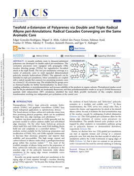 Twofold Π‑Extension of Polyarenes Via Double and Triple Radical Alkyne Peri-Annulations