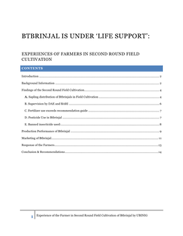 Btbrinjal Is Under ‘Life Support’