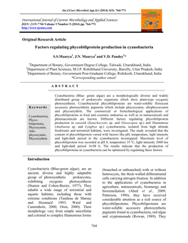 Factors Regulating Phycobiliprotein Production in Cyanobacteria