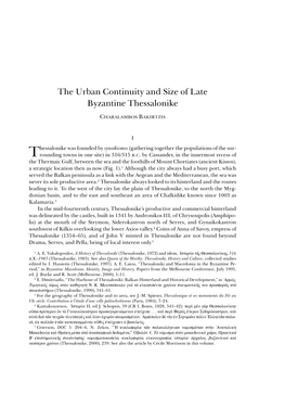 The Urban Continuity and Size of Late Byzantine Thessalonike