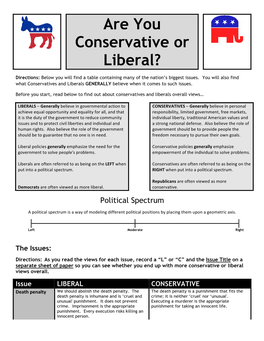 Liberal Vs Conservative