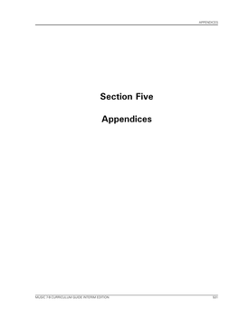 Intermediate Music – Section Five: Appendices