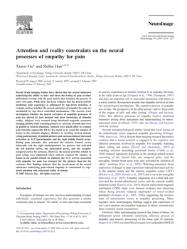 Attention and Reality Constraints on the Neural Processes of Empathy for Pain