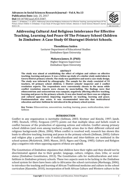 Addressing Cultural and Religious Intolerance for Effective Teaching