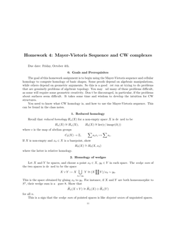 Mayer-Vietoris Sequence and CW Complexes