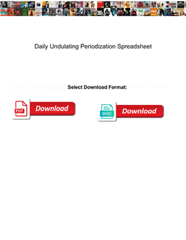 Daily Undulating Periodization Spreadsheet