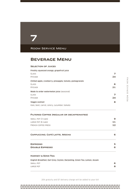 Beverage Menu