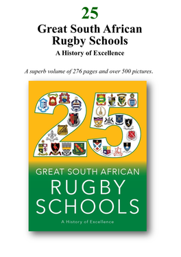 Great South African Rugby Schools a History of Excellence