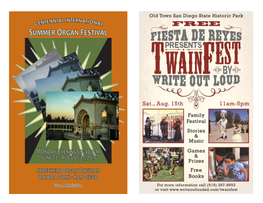 Centennial International Summer Organ Festival Concert Programs and Artists