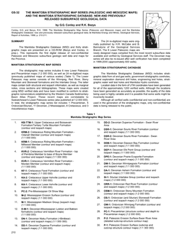 (Paleozoic and Mesozoic Maps) and the Manitoba Stratigraphic Database: New and Previously Released Subsurface Geological Data