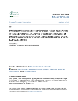 Ethnic Identities Among Second-Generation Haitian Young