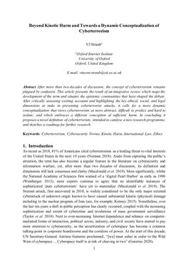 Beyond Kinetic Harm and Towards a Dynamic Conceptualization of Cyberterrorism