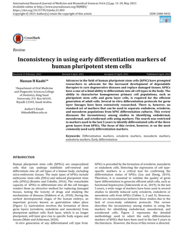 Inconsistency in Using Early Differentiation Markers of Human Pluripotent Stem Cells