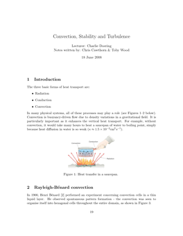 Convection, Stability and Turbulence