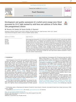 Development and Quality Assessment of a Turbid Carrot-Orange Juice Blend