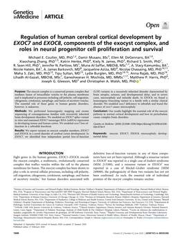 Regulation of Human Cerebral Cortical Development by EXOC7