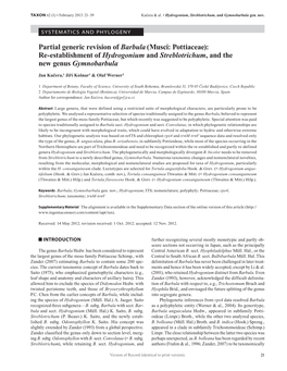 Partial Generic Revision of Barbula(Musci: Pottiaceae)