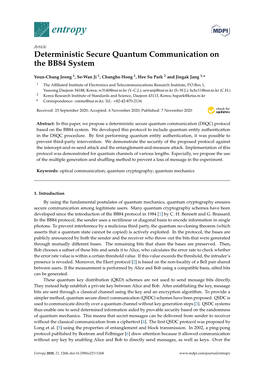 Deterministic Secure Quantum Communication on the BB84 System