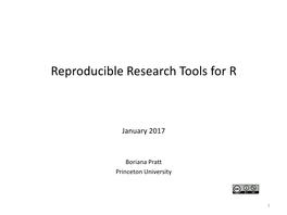 Reproducible Research Tools for R