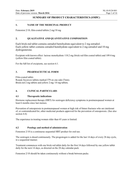 Summary of Product Characteristics (Smpc)