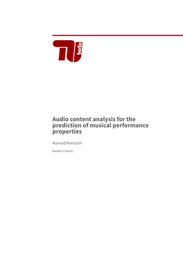 Audio Content Analysis for the Prediction of Musical Performance Properties