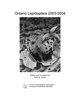 Ontario Lepidoptera 2003-2004