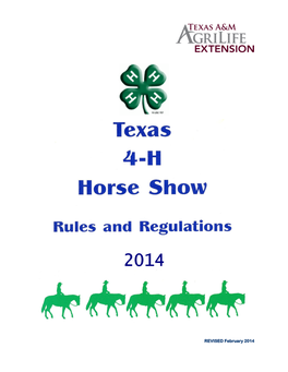 2014 Texas 4-H Horse Show Rules and Regulations