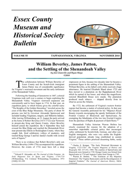 William Beverley, James Patton Etal