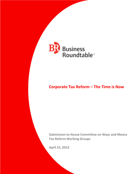Corporate Tax Reform – the Time Is Now